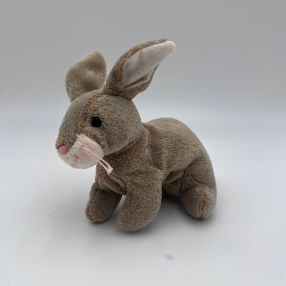 1999 Ty Beanie Baby Nibbly Bunny Plush Toy Small 90s Y2K Aesthetic